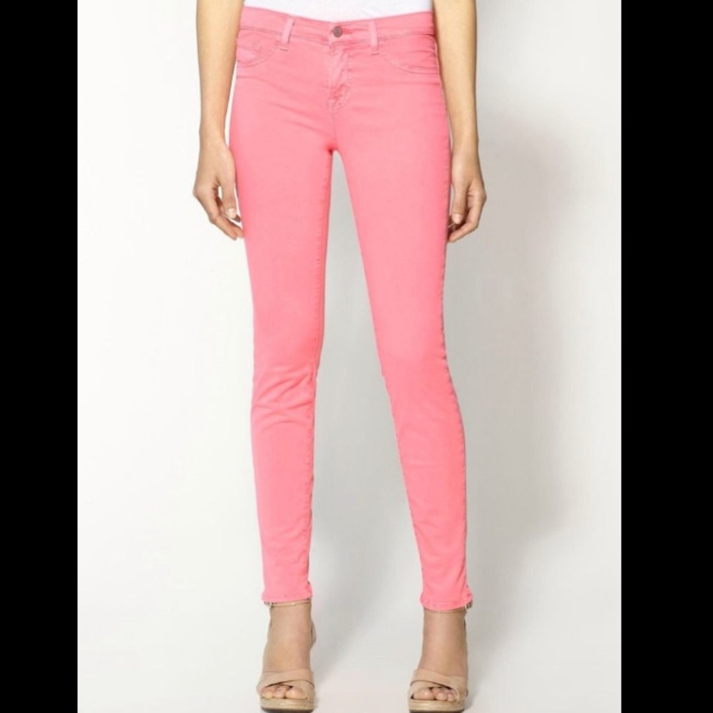 J Brand neon skinny jeans